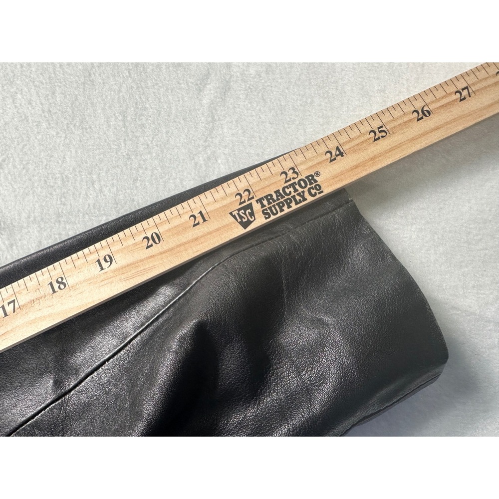 Vintage KC Collections Womens Black Leather Jacket Zip Collar Style Outerwear - Picture 5 of 9